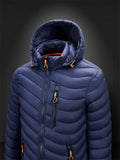 Mens Warm Lining Anti-Theft Padded Coats With Removable Hood