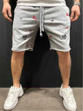 Mens Casual Loose Breathable Knit Sports Knee Shorts