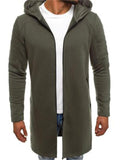 Men's Casual Striped Mid-Length Hooded Sweatshirt