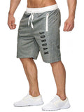 Mens Print Patchwork Drawstring Knee Shorts