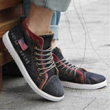 Men's Casual Denim Lightweight Breathable Canvas High Top Shoes