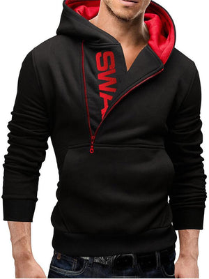 Men's LOGO Printed Side Zipper Hoodie