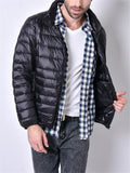 Mens Lightweight Stand Collar Down Outerwear For Winter