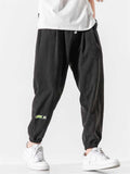 Casual Loose Harem Logo Ankle Pants