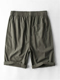 Mens Loose Breathable Straight Cotton&Linen Shorts