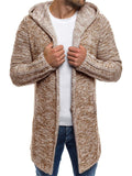 Male Autumn Winter Mid Length Hooded Cardigan Sweaters