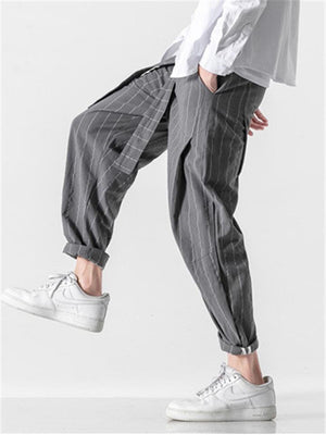 Loose Casual Elastic Waist Cotton&Linen Pants