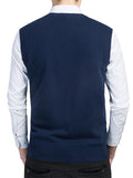 Male Solid Pullover V Neck Sleeveless Vest Sweater