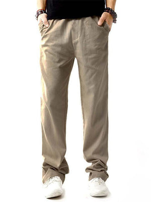 Loose Casual Linen Sports Straight Trousers Slacks