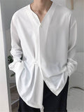 Solid Color Loose Long Sleeve Shirts