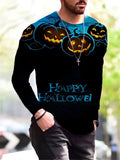 Slim Fit Crew Neck Halloween Shirts for Men