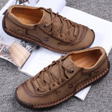 Men's Retro Microfiber Soft Rubber Sole Anti-slip Lace Up Shoes