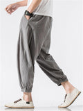 Fashion Loose Lightweight Plain Elastic Waist Pants