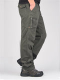 Casual Elastic Waist Plus Size Multi Pockets Men's Cargo Trousers