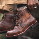 Men Vintage Leather Ankle Boots