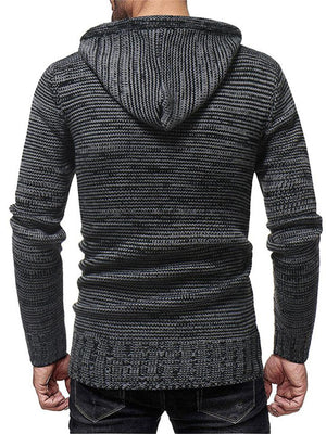 Men's Fashion Daily Wear Contrasting Knitted Slim Hoodies