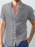 Men's Large Size Casual Lapel Short Sleeve Beach Shirts