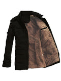 Fashion Winter Hooded Zipper Mid-length Thermal Coats For Men