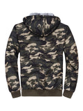 Mens Warm Breathable Soft Camo Print Hooded Military Coats