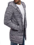 Male Autumn Winter Mid Length Hooded Cardigan Sweaters