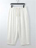 Laid-Back Style Notched Neck Button Detailing Soft Cotton Set T-Shirt + Drawstring Pants