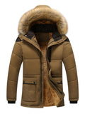 Ultra Thermal Fur Lined Hooded Padded Coat Parka For Men