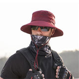 Men’s Breathable Sun Protection Mesh Sunhat with Drawstring