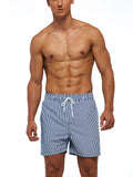 Mens Floral Printing Elastic Waist Casual Beach Shorts