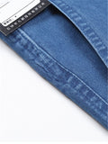 Elastane Classic Pure Color Straight Comfy Denim Pants