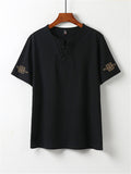 Mens Loose Vintage Knitted Hipster Short Sleeve T-Shirts+Pants