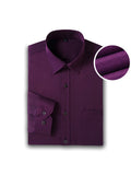 Tide Business Slim Fit Pure Color Splicing Long Sleeve Shirts For Men