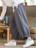 Loose Casual Lightweight Stripe Harem Pnats