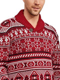 Mens Christmas Sweater Pullover Heart Snowflakes Reindeer Knitted Sweater