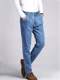 Mens Classic Loose Straight Denim Pants