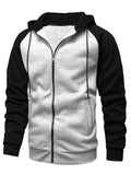 Casual Contrast Color Athletic Mens Work Hoodie in Autumn Winter