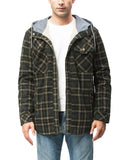 Stylish Warm Plaid Windproof Hooded Flannel Jacket Mens