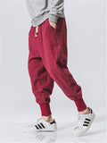 Men's Solid Color  Linen Cozy Casual  Ankle-Banded Pants