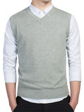 Male Solid Pullover V Neck Sleeveless Vest Sweater