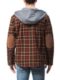 Stylish Warm Plaid Windproof Hooded Flannel Jacket Mens