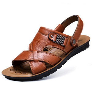 Men Cozy Non-slip Flat Leather Beach Sandals