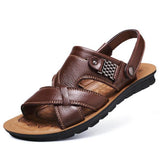 Men Cozy Non-slip Flat Leather Beach Sandals